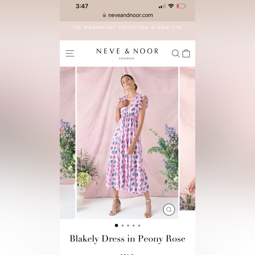 Neve and noor Blakey dress in peony rose